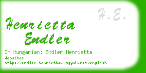 henrietta endler business card